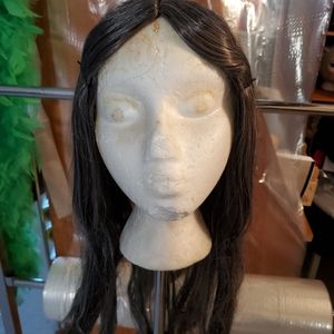 Straight grey costume wig